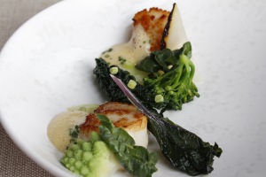 Scallop with Autumn Leaves